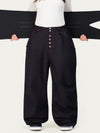 Women's Raw Utility Rivet Workwear Denim Snow Pants – Double Back Pocket Oversized Fit