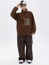 Women's Faux Sherpa Full-Zip Fleece & Double Knee Freestyle Baggy Snow Pants