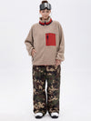 Women's Faux Sherpa Full-Zip Fleece & Double Knee Freestyle Baggy Snow Pants