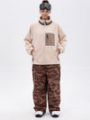 Women's Faux Sherpa Full-Zip Fleece & Double Knee Freestyle Baggy Snow Pants