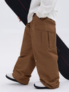 Men's Double Knee Mountain Freestyle Baggy Camo Snow Pants
