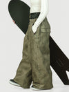 Women's Urban Vibe Workwear-Inspired Rivet-Trim Wide Fit OG Baggy Snow Pants