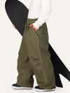 Men's Raw Utility Rivet Workwear Denim Snow Pants – Double Back Pocket Oversized Fit