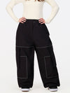 Women's Nightline Park Rider Reflective Trim Cargo Pockets Baggy Snow Pants