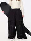 Women's Nightline Park Rider Reflective Trim Cargo Pockets Baggy Snow Pants