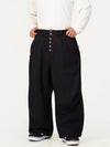 Men's Raw Utility Rivet Workwear Denim Snow Pants – Double Back Pocket Oversized Fit