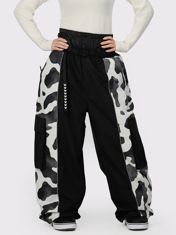 Women's Wild Motion Reflective Colorblock Extra Baggy Snow Pants