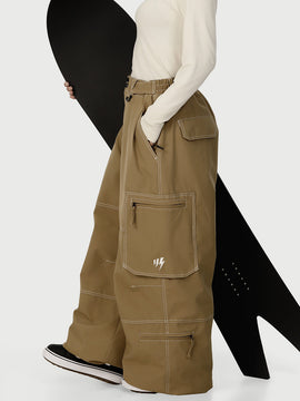 Women's Wild Soul Crew Utility Cargo Snow Pants – Heavy Stitch Baggy Fit