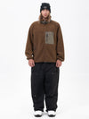 Men's Faux Sherpa Full-Zip Fleece & Double Knee Freestyle Baggy Snow Pants