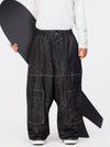 Men's Nightline Park Rider Reflective Trim Cargo Pockets Baggy Snow Pants