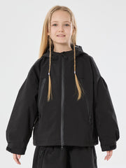 Girls Snow Hopper Bunny Ear Hooded Waterproof Thermal Snow Jacket