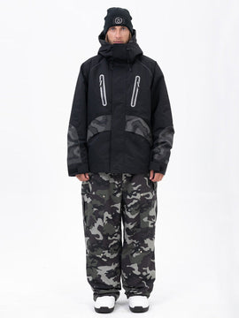 Men's Chillform Reflective Camo Snow Suit – Glow Trail Jacket with Baggy Snow Pants Set