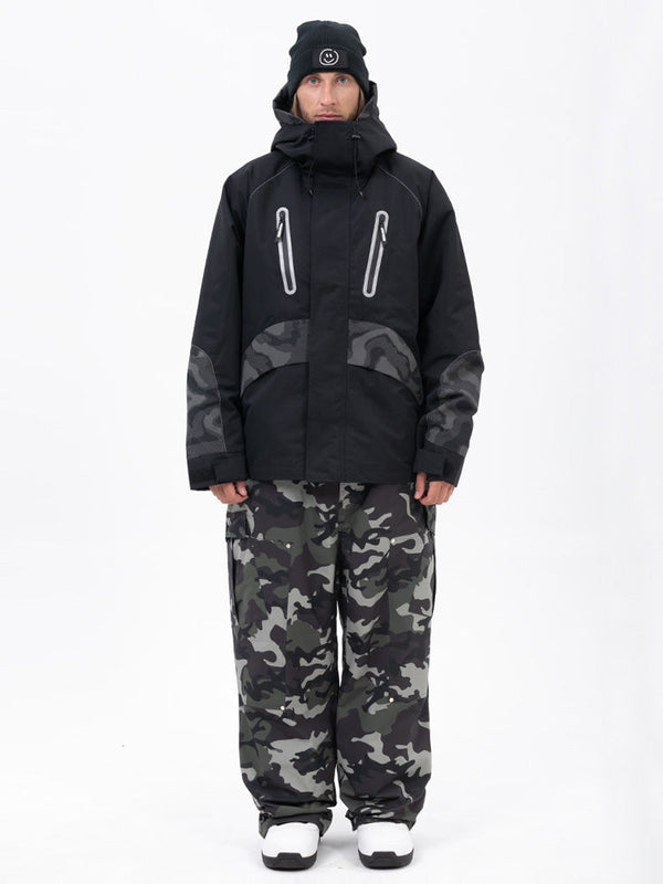 Men's Chillform Reflective Camo Snow Suit – Glow Trail Jacket with Baggy Snow Pants Set
