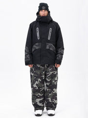 Men's Chillform Reflective Camo Snow Suit – Glow Trail Jacket with Baggy Snow Pants Set