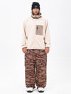 Men's Faux Sherpa Full-Zip Fleece & Double Knee Freestyle Baggy Snow Pants