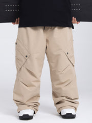 Men's Mountain Chill Swag Cargo Pockets Baggy Snow Pants
