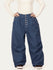 Women's Raw Utility Rivet Workwear Denim Snow Pants – Double Back Pocket Oversized Fit