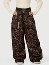 Women's Urban Vibe Workwear-Inspired Rivet-Trim Wide Fit OG Baggy Snow Pants