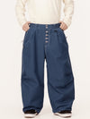 Men's Raw Utility Rivet Workwear Denim Snow Pants – Double Back Pocket Oversized Fit