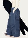 Women's Raw Utility Rivet Workwear Denim Snow Pants – Double Back Pocket Oversized Fit