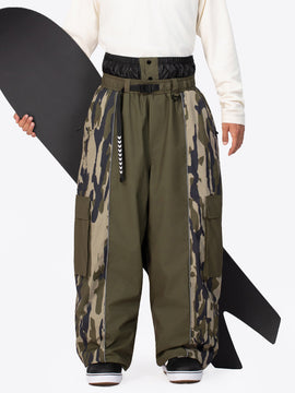 Men's Wild Motion Reflective Colorblock Extra Baggy Snow Pants