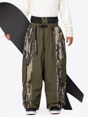 Men's Wild Motion Reflective Colorblock Extra Baggy Snow Pants