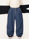 Men's Raw Utility Rivet Workwear Denim Snow Pants – Double Back Pocket Oversized Fit