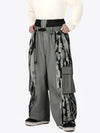 Men's Wild Motion Reflective Colorblock Extra Baggy Snow Pants