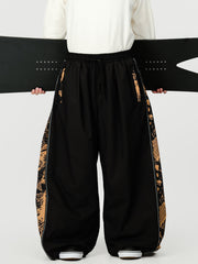 Men's Hyper Flux Side Zip Graffiti Panel Extra Baggy Freestyle Snow Pants