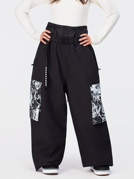 Women's Hyper Flux Urban Graffiti Freestyle Baggy Cargo Snowboard Pants - Park Rider