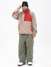 Men's Faux Sherpa Fleece Pullover & Urban Street Style Freerider Baggy Snow Pants Set