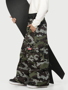Men's Functional Street Utility Belt Cargo Multi Pocket Baggy Snow Pants