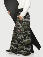 Men's Functional Street Utility Belt Cargo Multi Pocket Baggy Snow Pants