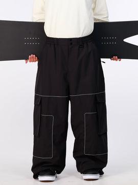 Men's Nightline Park Rider Reflective Trim Cargo Pockets Baggy Snow Pants