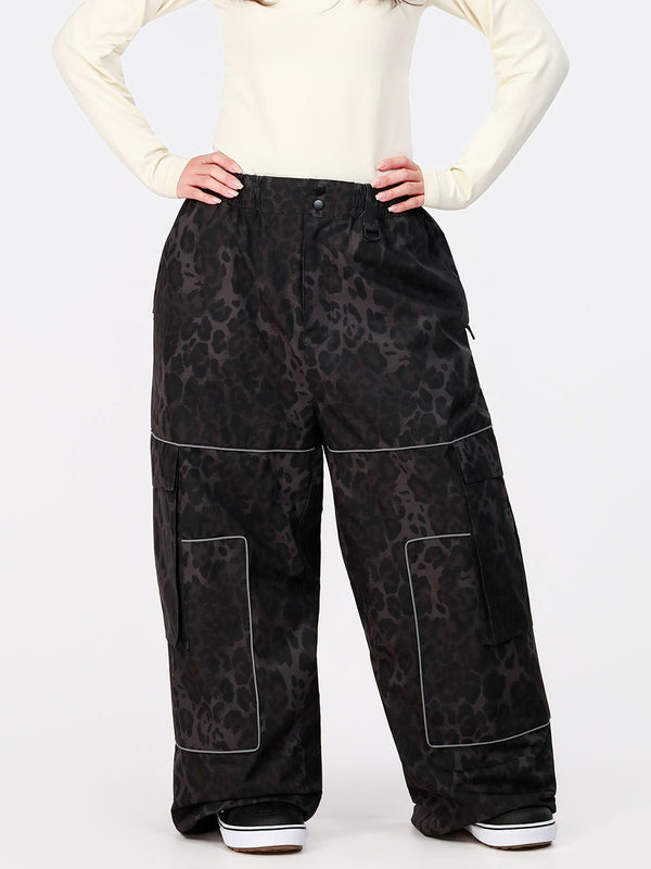 Women's Nightline Park Rider Reflective Trim Cargo Pockets Baggy Snow Pants