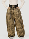 Women's Urban Vibe Workwear-Inspired Rivet-Trim Wide Fit OG Baggy Snow Pants