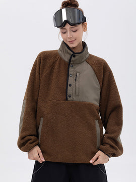 Women's Mountain-Ready Faux Sherpa Adventure Pullover Warm Fleece Sweater