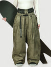 Women's Urban Vibe Workwear-Inspired Rivet-Trim Wide Fit OG Baggy Snow Pants