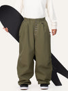 Men's Raw Utility Rivet Workwear Denim Snow Pants – Double Back Pocket Oversized Fit