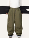Men's Raw Utility Rivet Workwear Denim Snow Pants – Double Back Pocket Oversized Fit