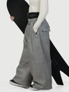 Women's Urban Vibe Workwear-Inspired Rivet-Trim Wide Fit OG Baggy Snow Pants
