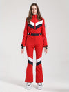 Women's Gsou Snow Retro V Striped Flare Ski Suit