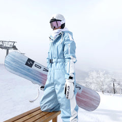 Women's Unisex North White Ice Slope Winter One Piece Snowsuit