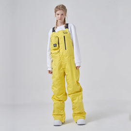 Women's RAWRWAR Ice Storm Pocket Solid Snow Bibs Pants