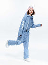 Women's High Experience Checkerboard Sleeve Urban Style One Piece Snowboard Suits